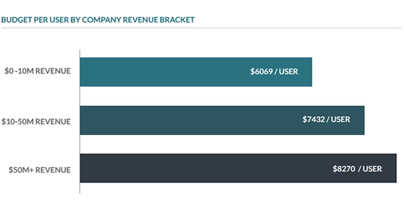 erp budget per user revenue bracket